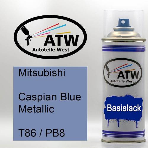 Mitsubishi, Caspian Blue Metallic, T86 / PB8: 400ml Sprühdose, von ATW Autoteile West.